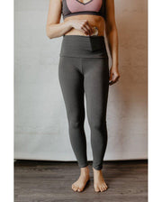 Pocket High Waist Organic Cotton Leggings - Slate Grey *FINAL SALE*