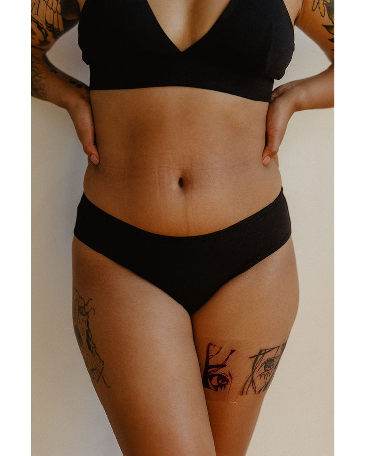 Organic Cotton Classic Bikini - Black *Only L + 3XL LEFT - FINAL SALE*